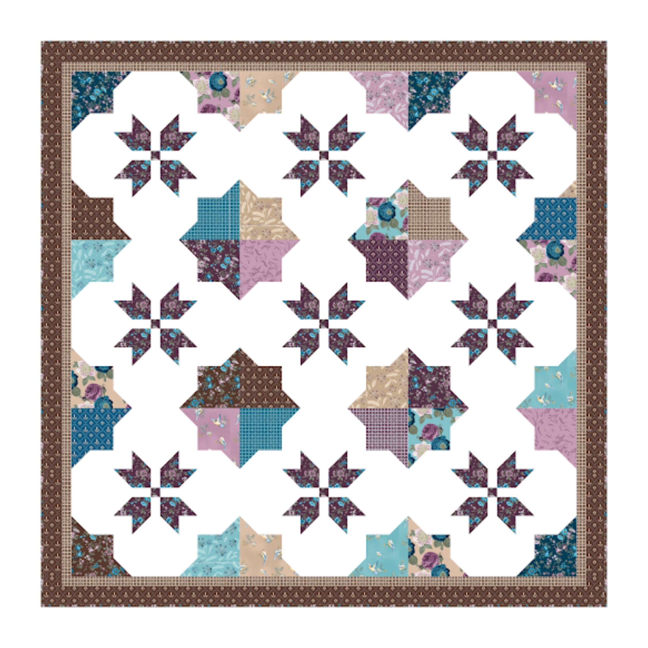 Stars For Sunday - Velvet Thistle Quilt Kit (60.5" x 60.5")