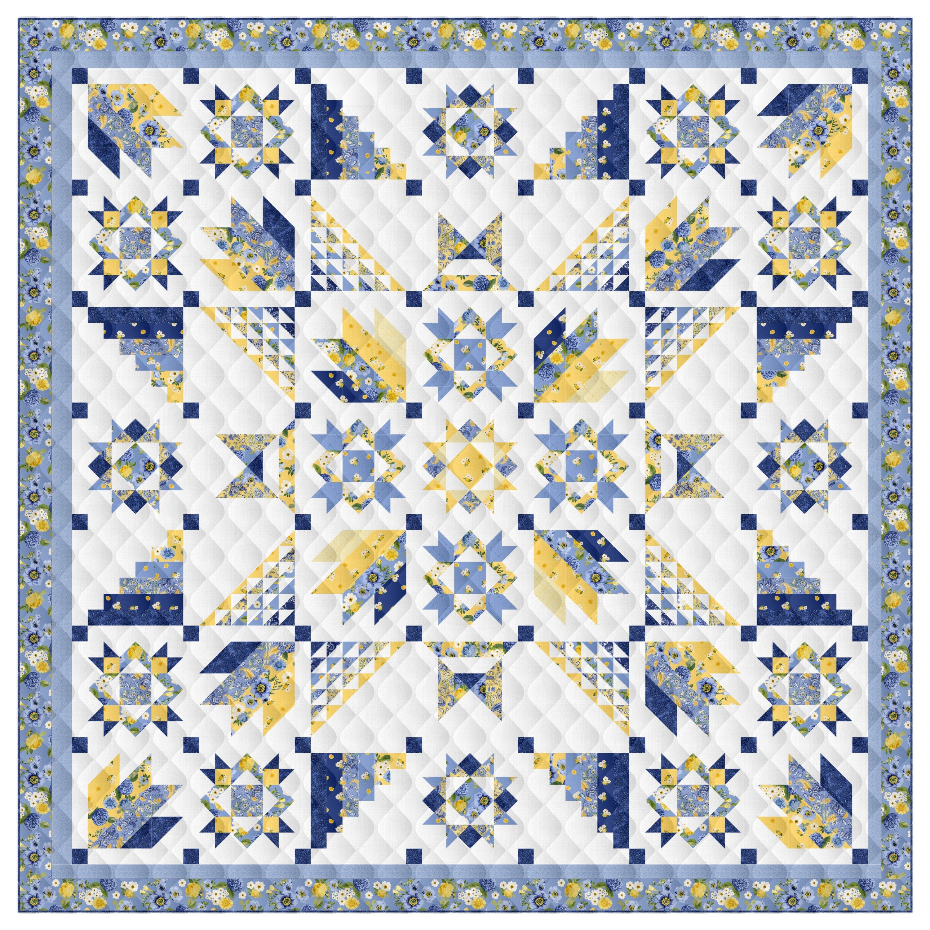 Block Of The Month - Sunshine Blooms (113.5" x 113.5")