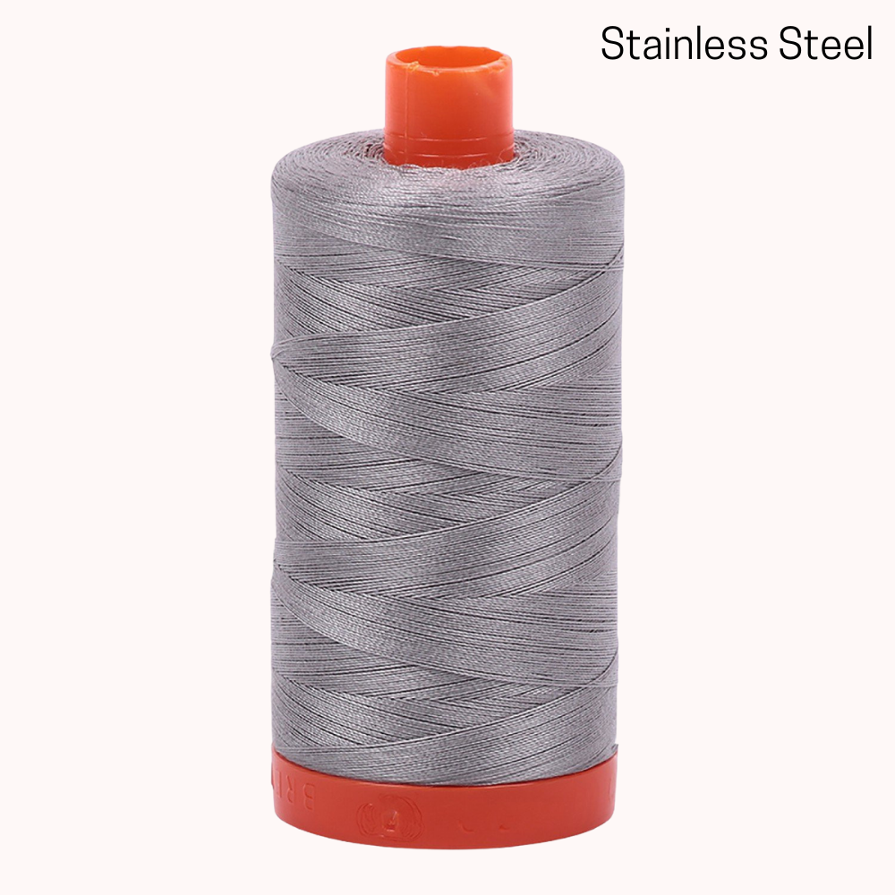 Aurifil 50wt Mako Cotton Large Spool - Stainless Steel