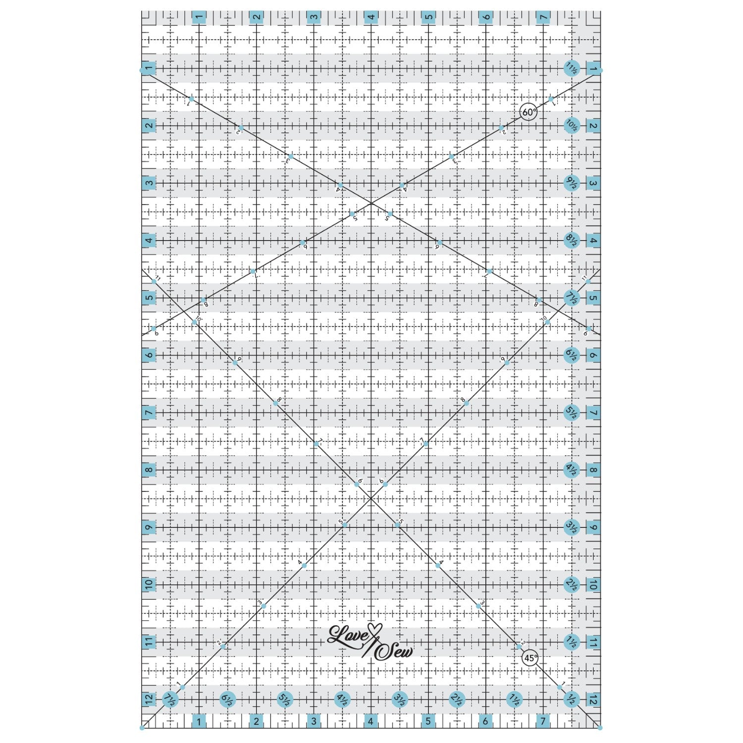 Love Sew Quilter's Ruler - 8" x 12.5"
