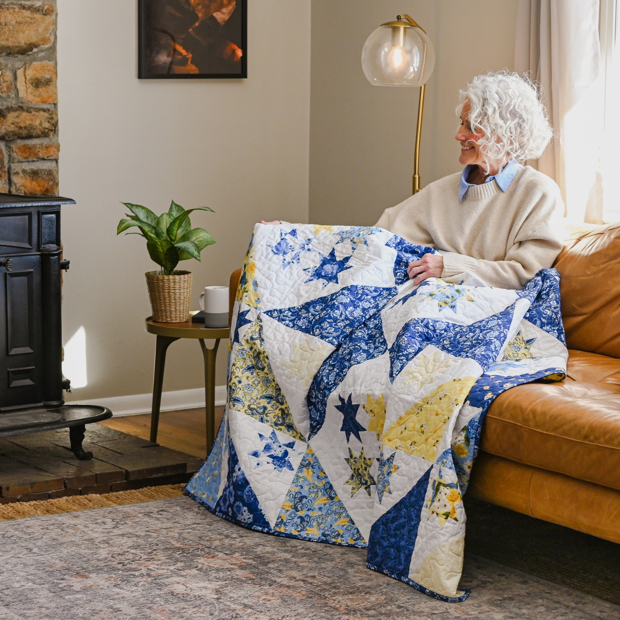Star Light - Quilt Kit - Sunshine Blooms (72" x 72") - 1