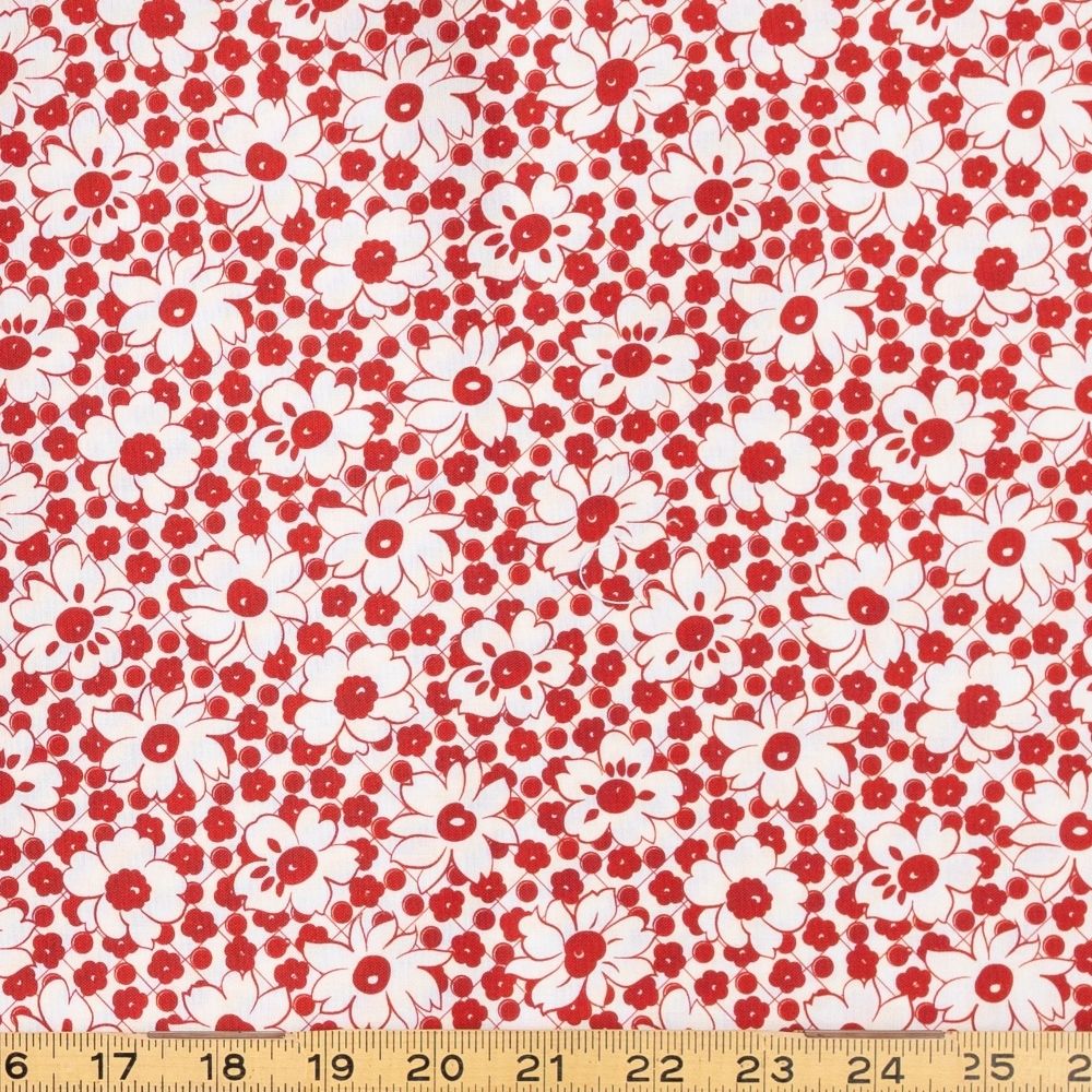 1930s Honey Bunch - Daisies Red