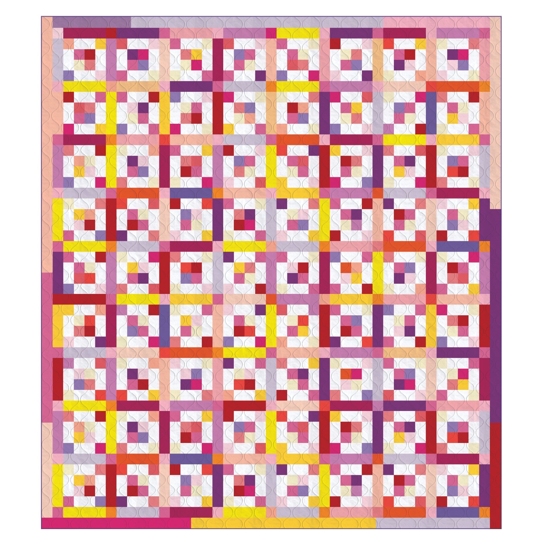 Hidden Lattice Full - Quilt Kit - Solids Daybreak (86" x 96")