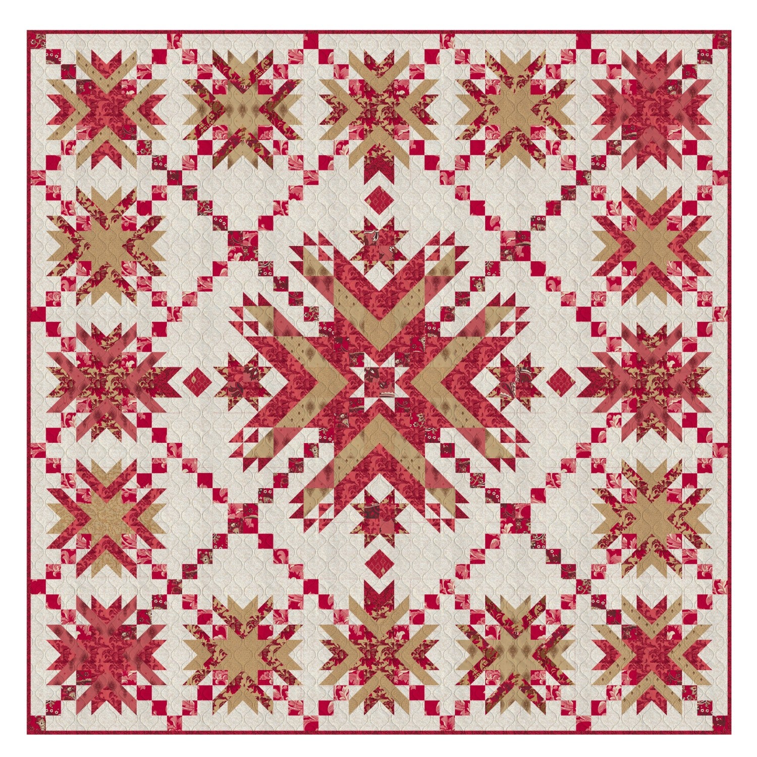 Crimson Crown - Quilt Kit - En Rouge (92" x 92")