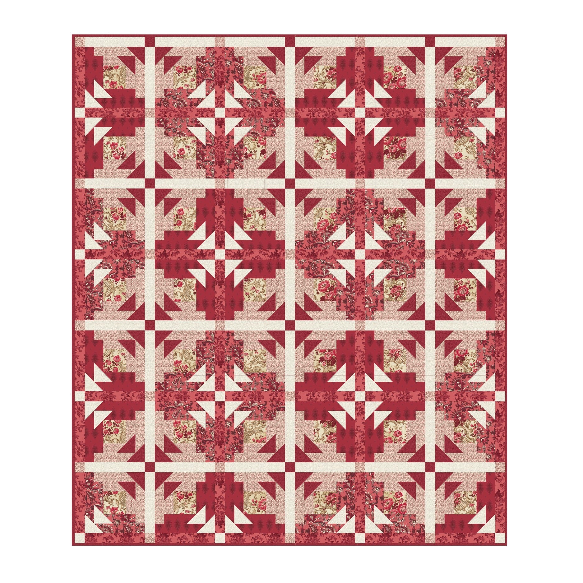 Sedona Throw - Quilt Kit - En Rouge (65" x 75")