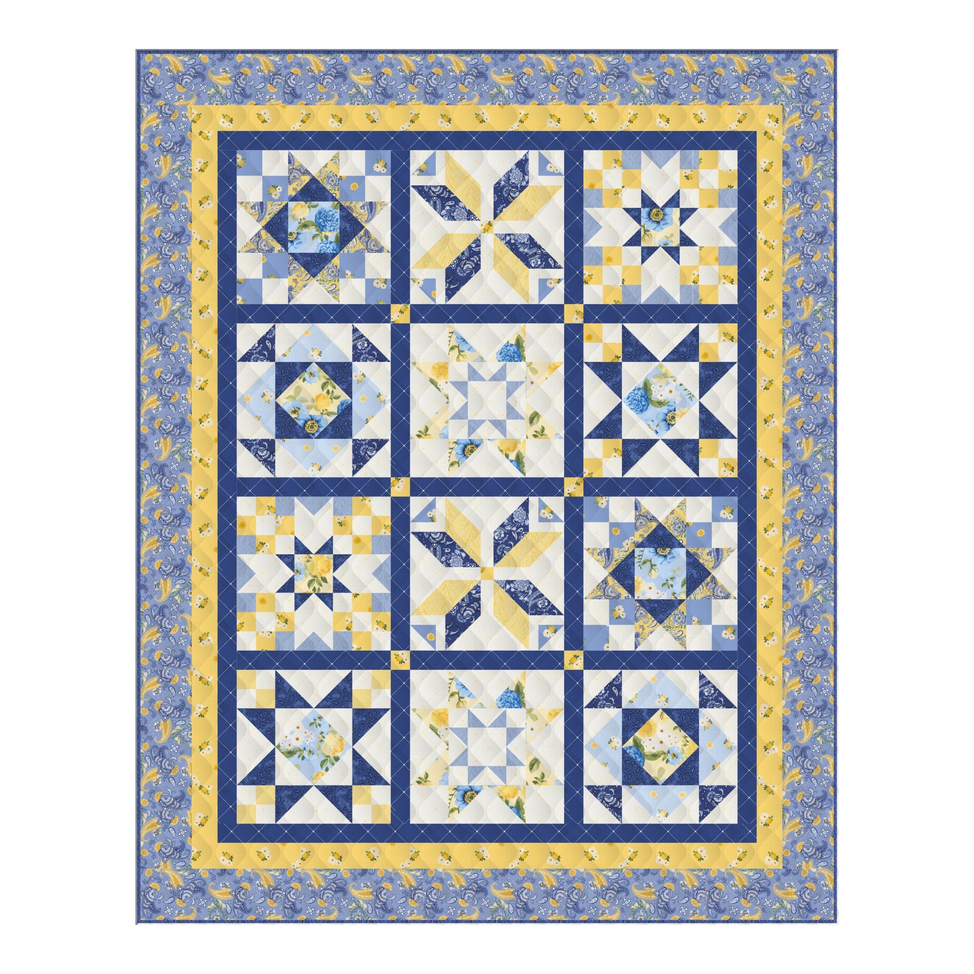 Beginner Block Of The Month - Petal Path Sunshine Blooms (54.5" x 68")