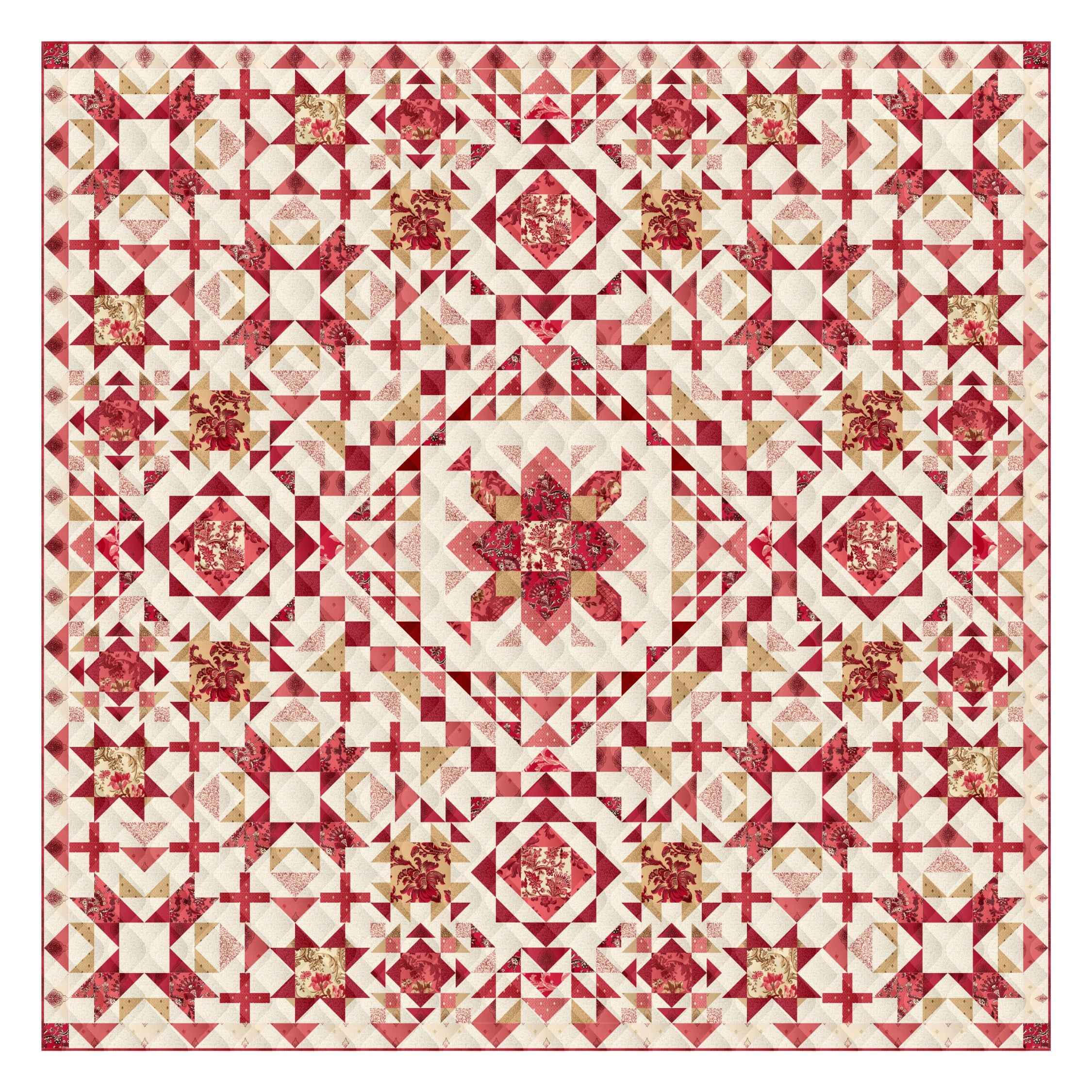 Stars & Sprinkles Quilt Kit En Rouge (100.5" x 100.5")