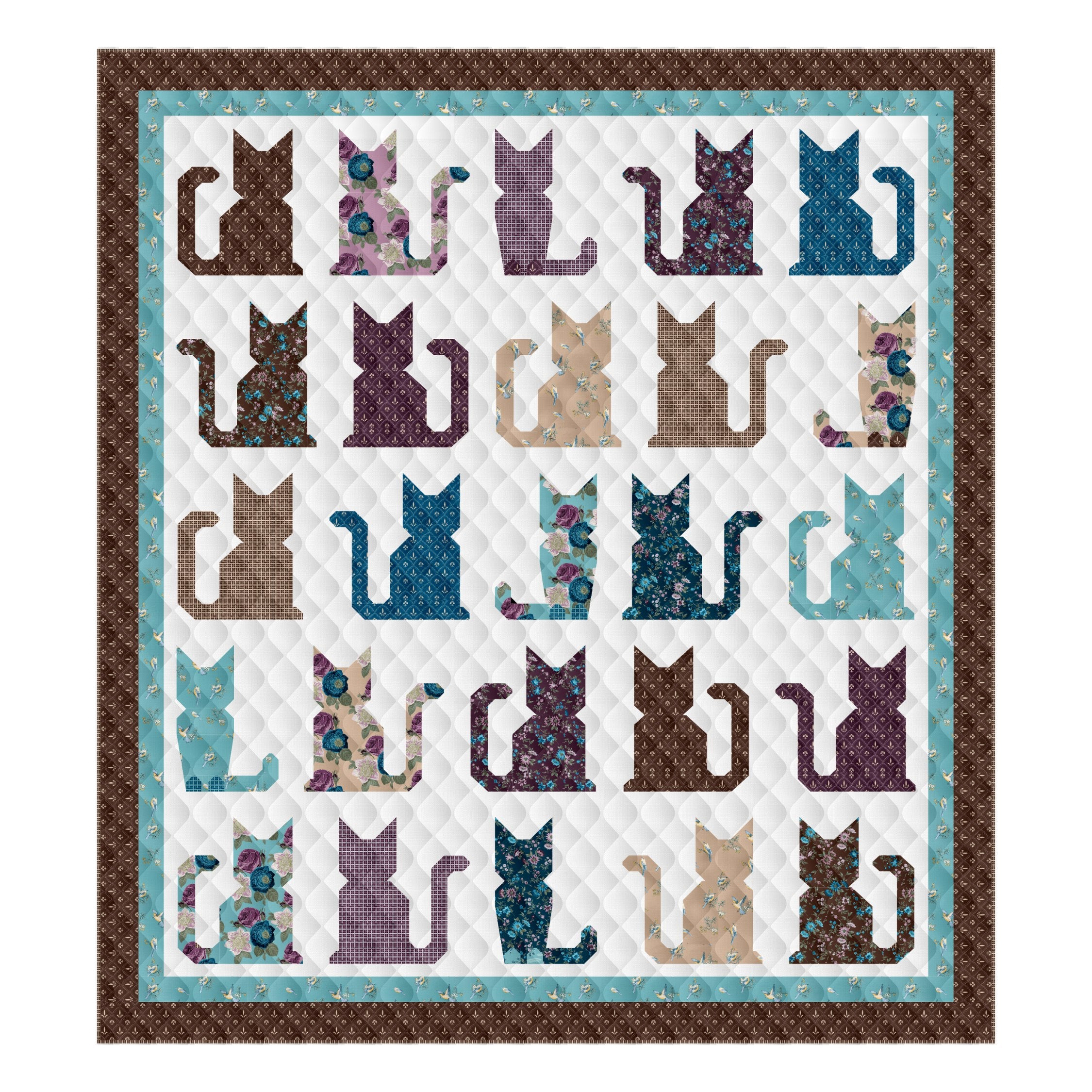 Maison Du Félin - Velvet Thistle Quilt Kit (70.5" x 78")