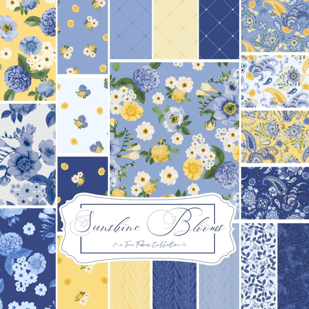 Queen Size Star Light - Quilt Kit - Sunshine Blooms (86" x 86") - Main Floral Sky