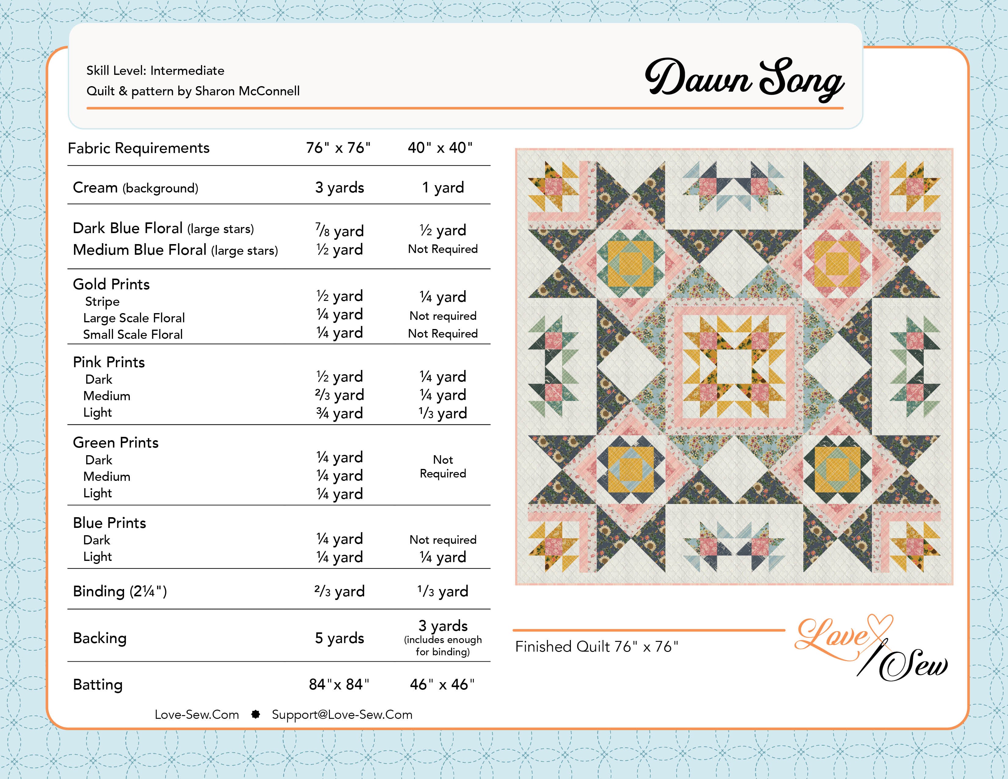 Dawn Song Quilt Pattern