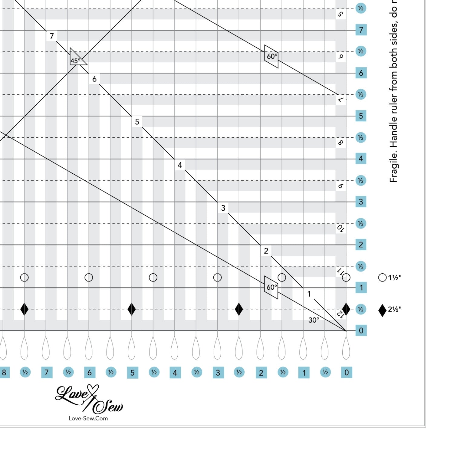 Love Sew Slotted Rulers