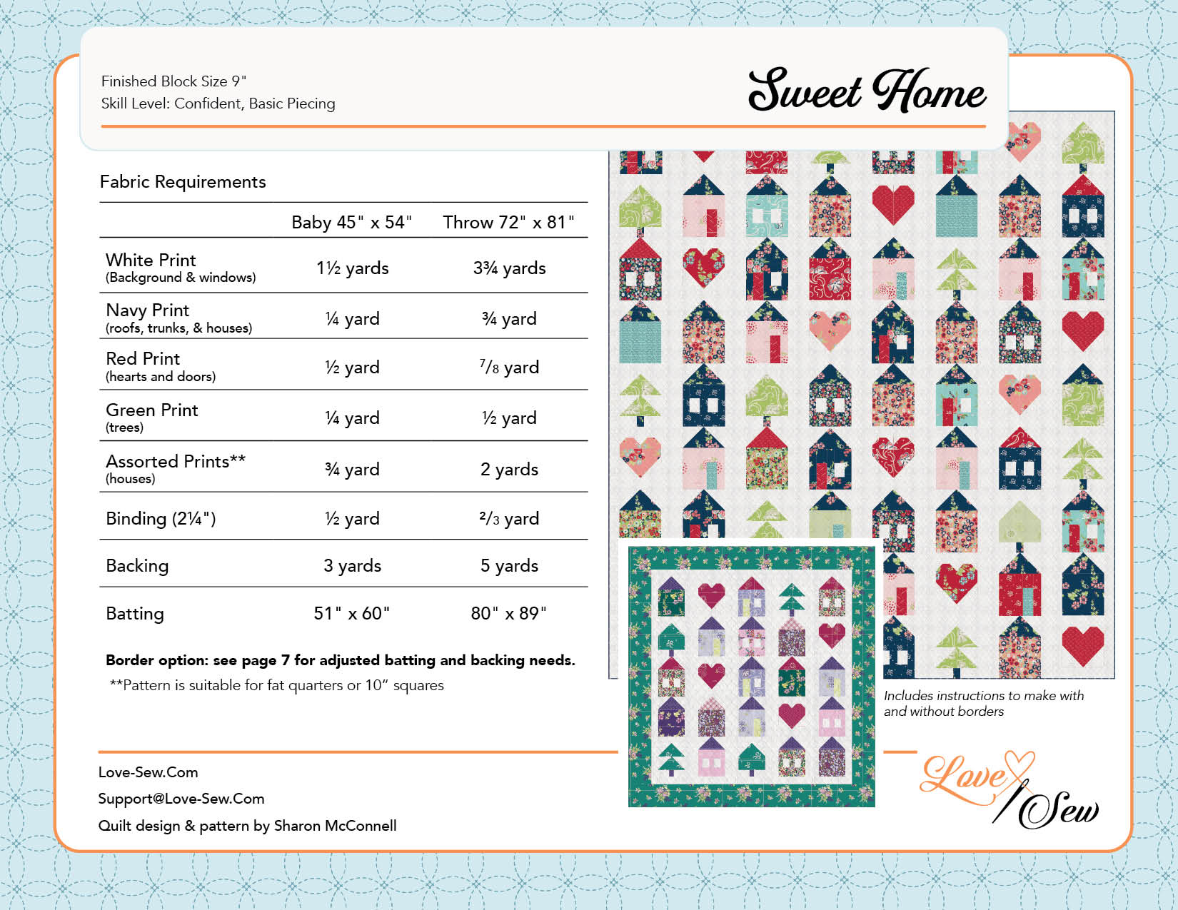 Sweet Home Quilt Pattern