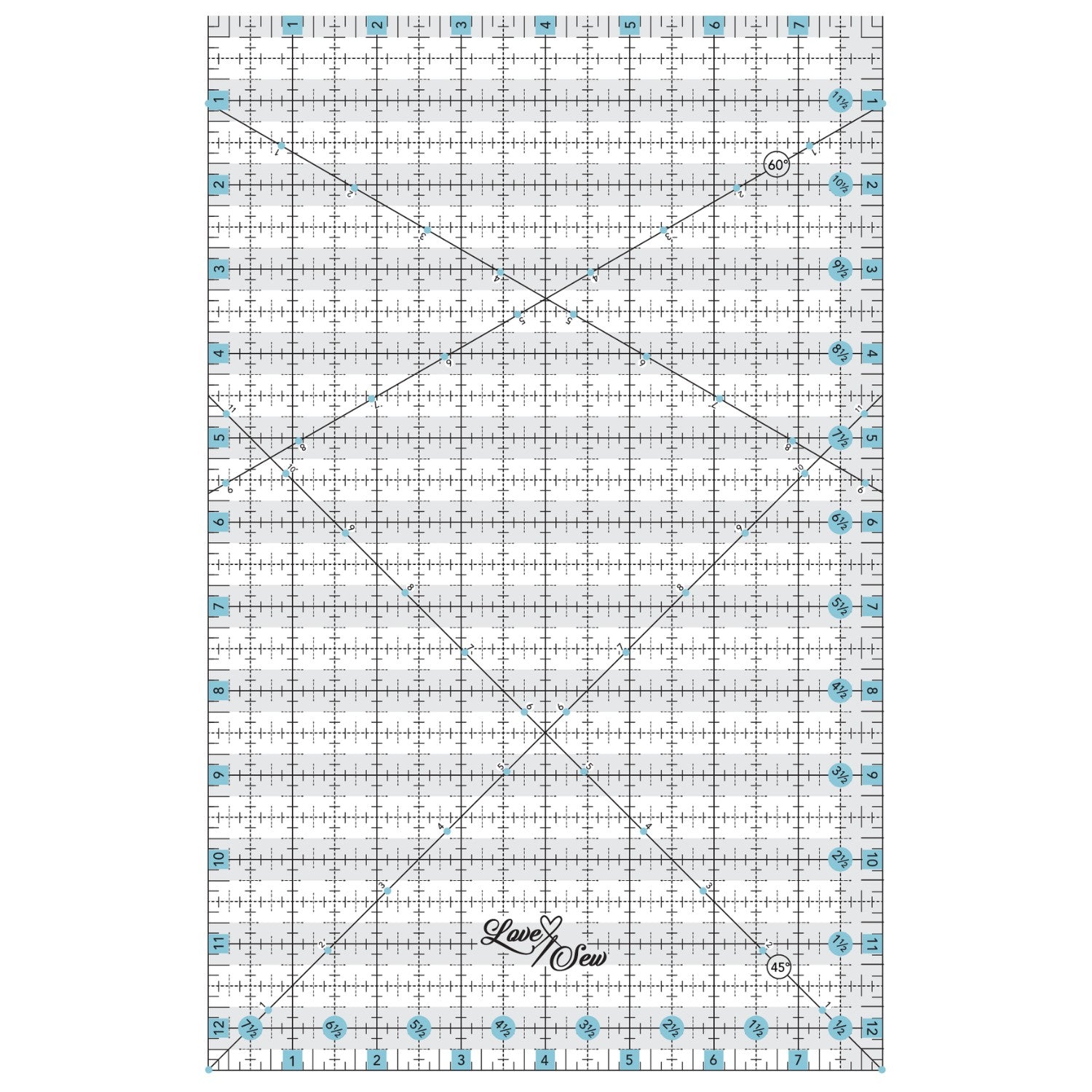 Love Sew Quilter's Ruler - 8" x 12.5"